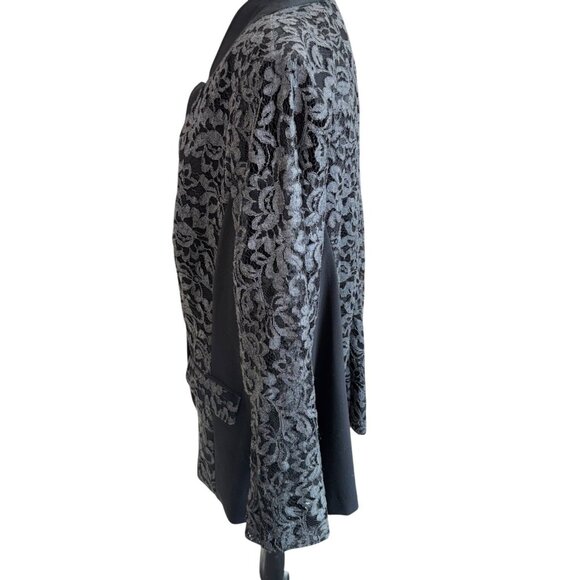 NWT Lane Bryant Womens Black Lace Overlay Blazer Plus Size 28 Evening Wear Party - Picture 5 of 12